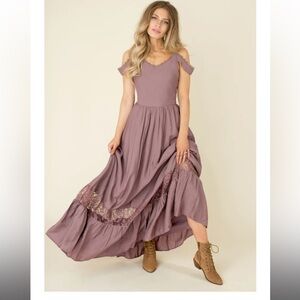 Joyfolie maxi off the shoulder dress